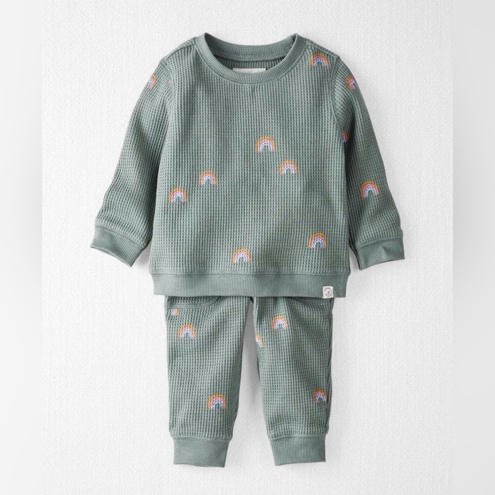 Carter’s Green Waffle Knit Rainbow Set (18 months)